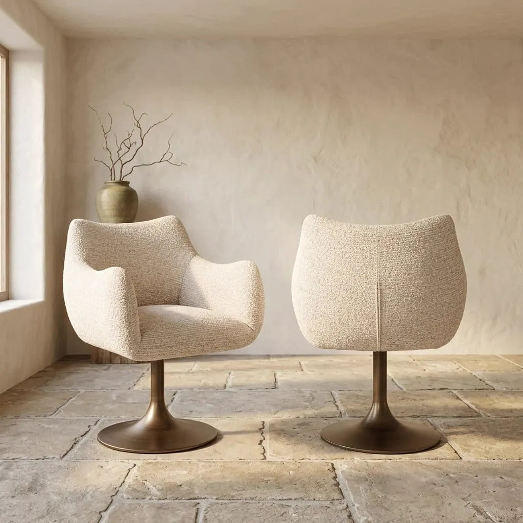 Eetkamerstoel Aldo natural linear draaibaar - Richmond Interiors