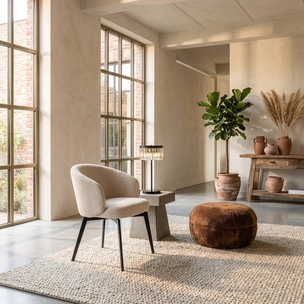 Amphara dining chair FR white chenille fire retardant - Richmond Interiors