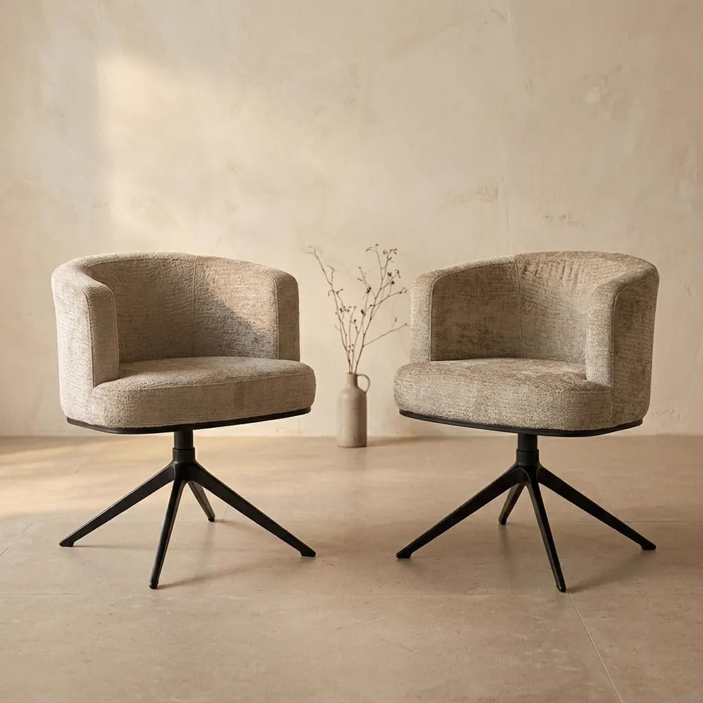 Eetkamerstoel Cheyenne desert fusion draaibaar brandvertragend - Richmond Interiors