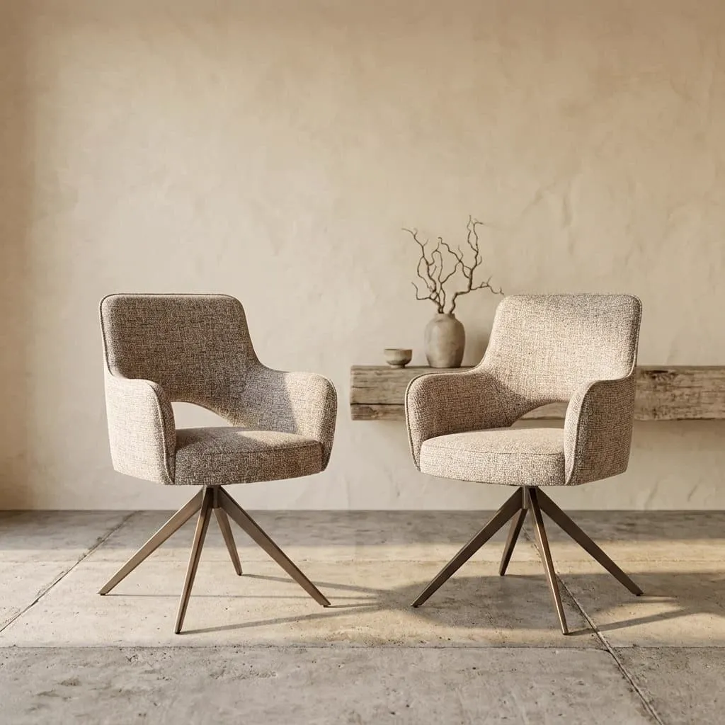 Dining chair Ginerva earth tweed swivel - Richmond Interiors