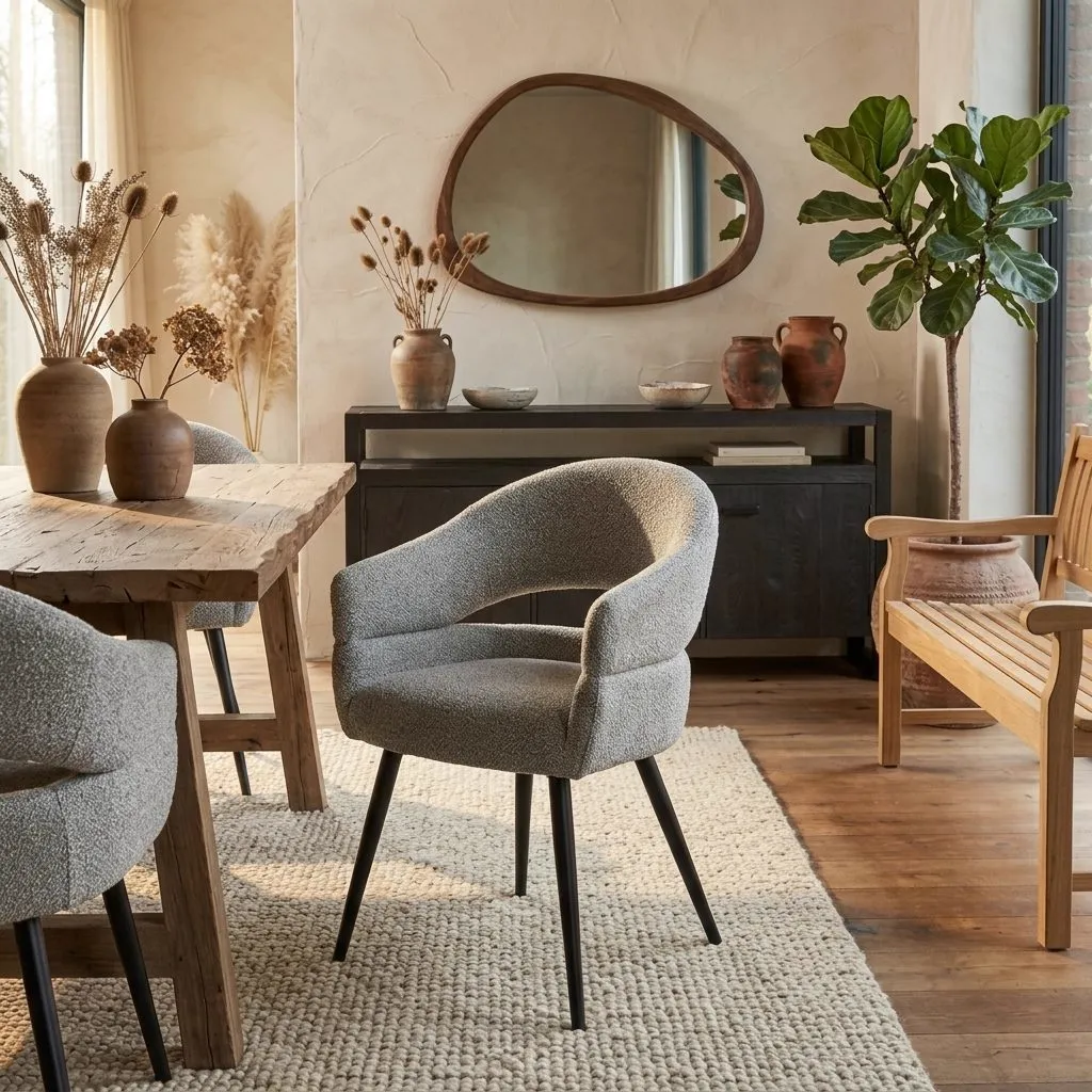Dining chair Megan Taupe - Livingfurn