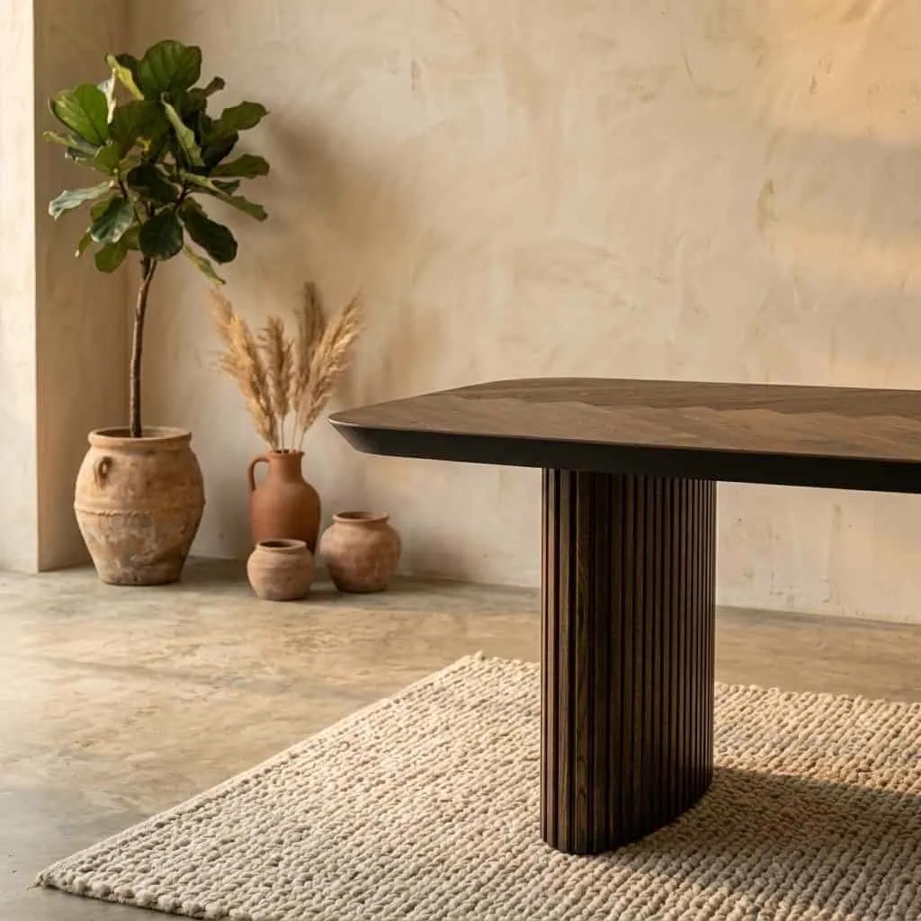 Dining Table Monk (Oak wood, Brown) - PMP Furniture - 340x110