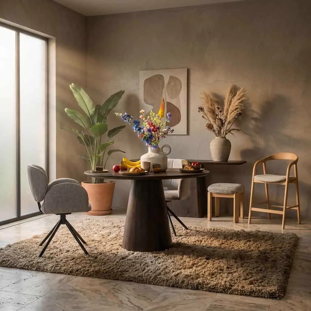 Dining table Aron round 130 - brown