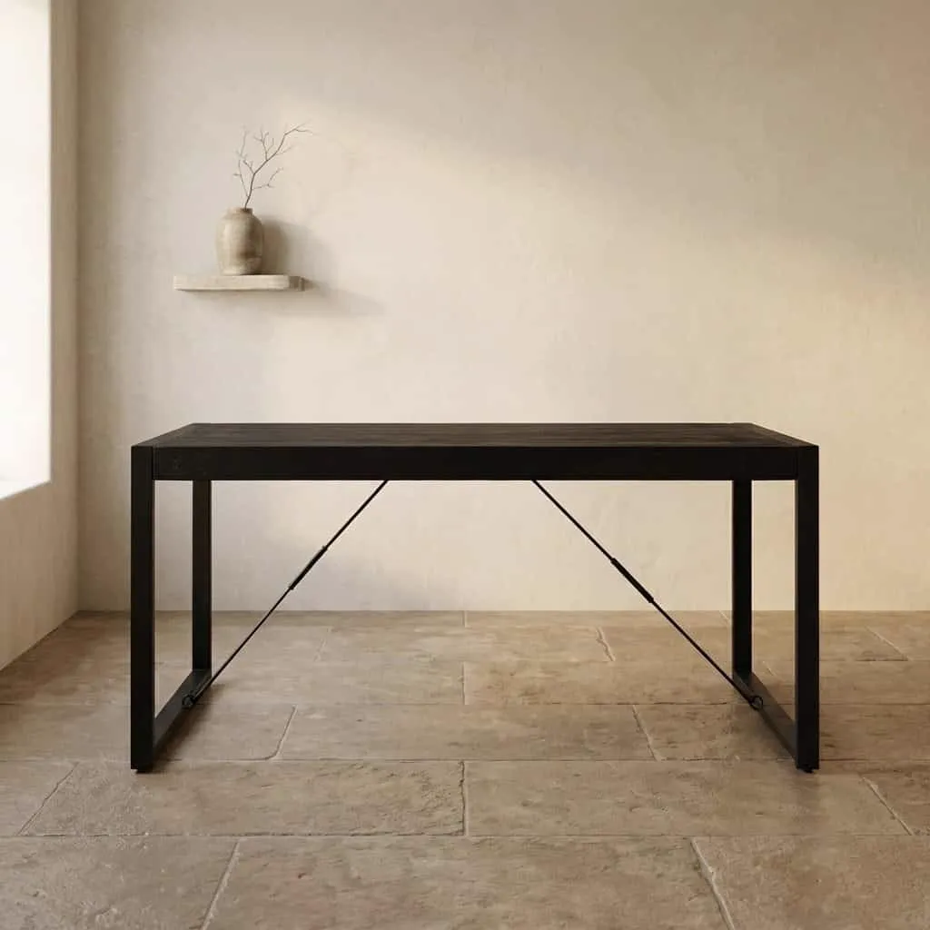 Dining Table Boaz Black Mango Wood 180 cm - Starfurn