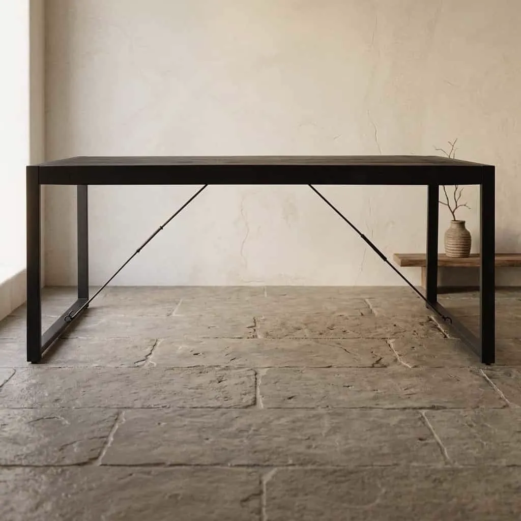 Boaz Dining Table Black Mango Wood 220 cm - Starfurn