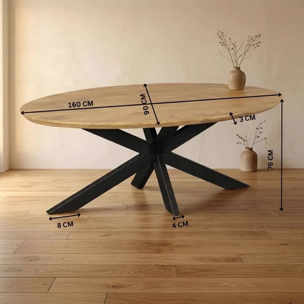 Eettafel Brandy | 160 cm | Ovaal