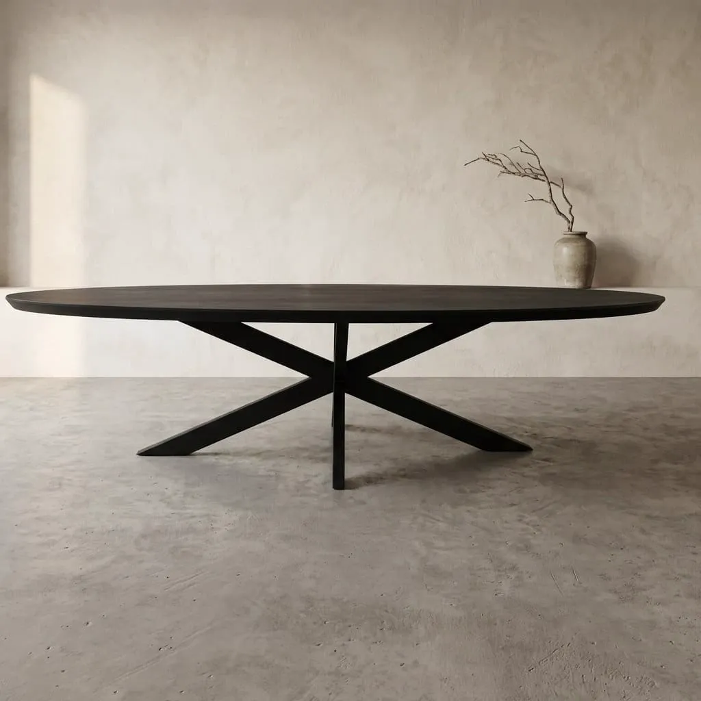 Eettafel Brandy Black | 160 cm | Ovaal