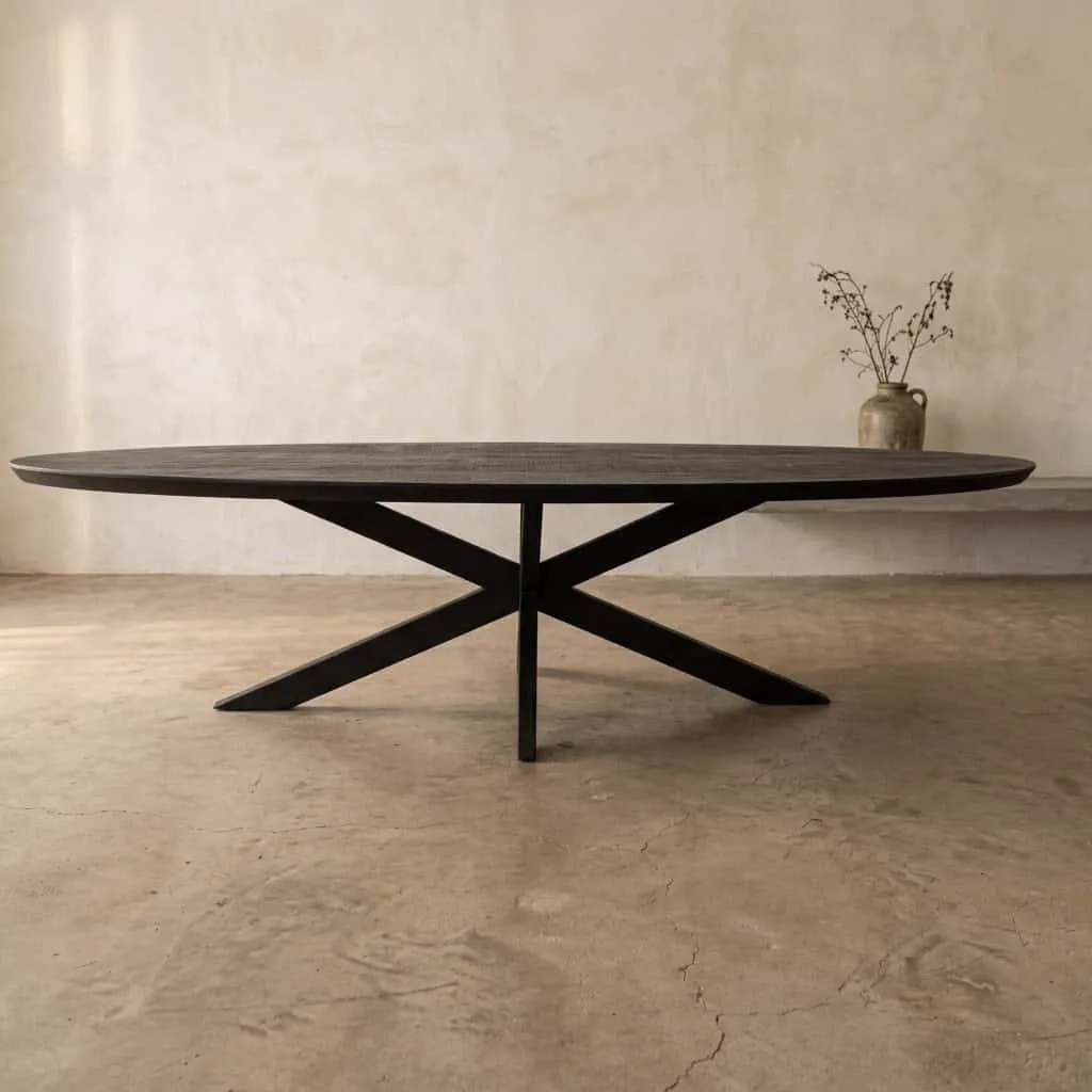 Eettafel Brandy Black | 210 cm | Ovaal