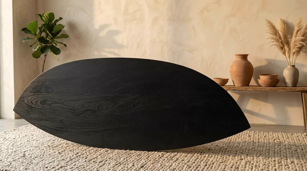Esstisch Brandy Black 240 cm Oval in einem stimmungsvollen Ambiente mit Pflanze und Dekoration - Starfurn