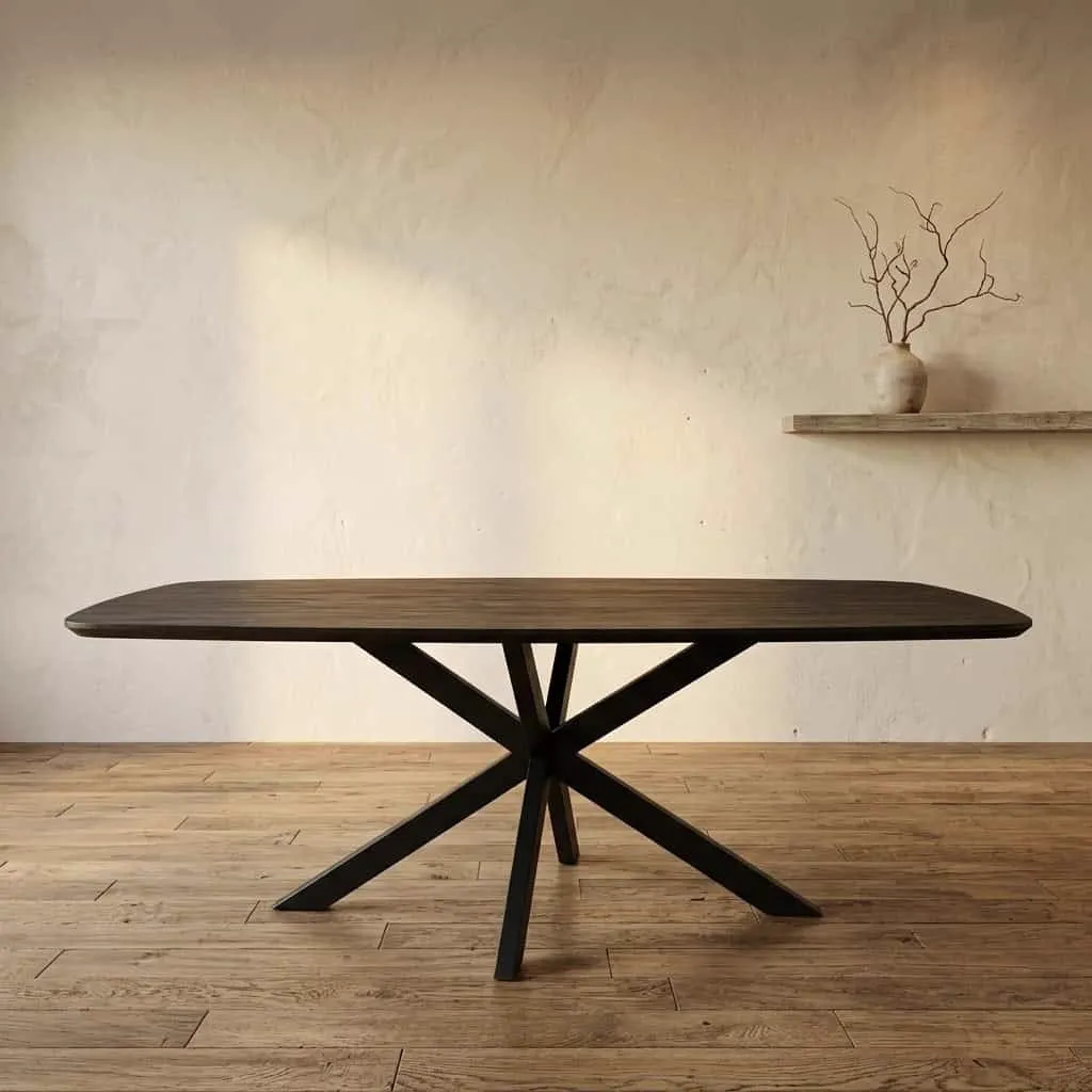 Danish Oval Dining Table Black | Mango Wood - Mokana Furniture