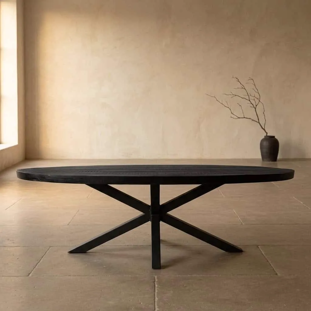 Dining Table Denver Black | 300 cm | Oval - Starfurn