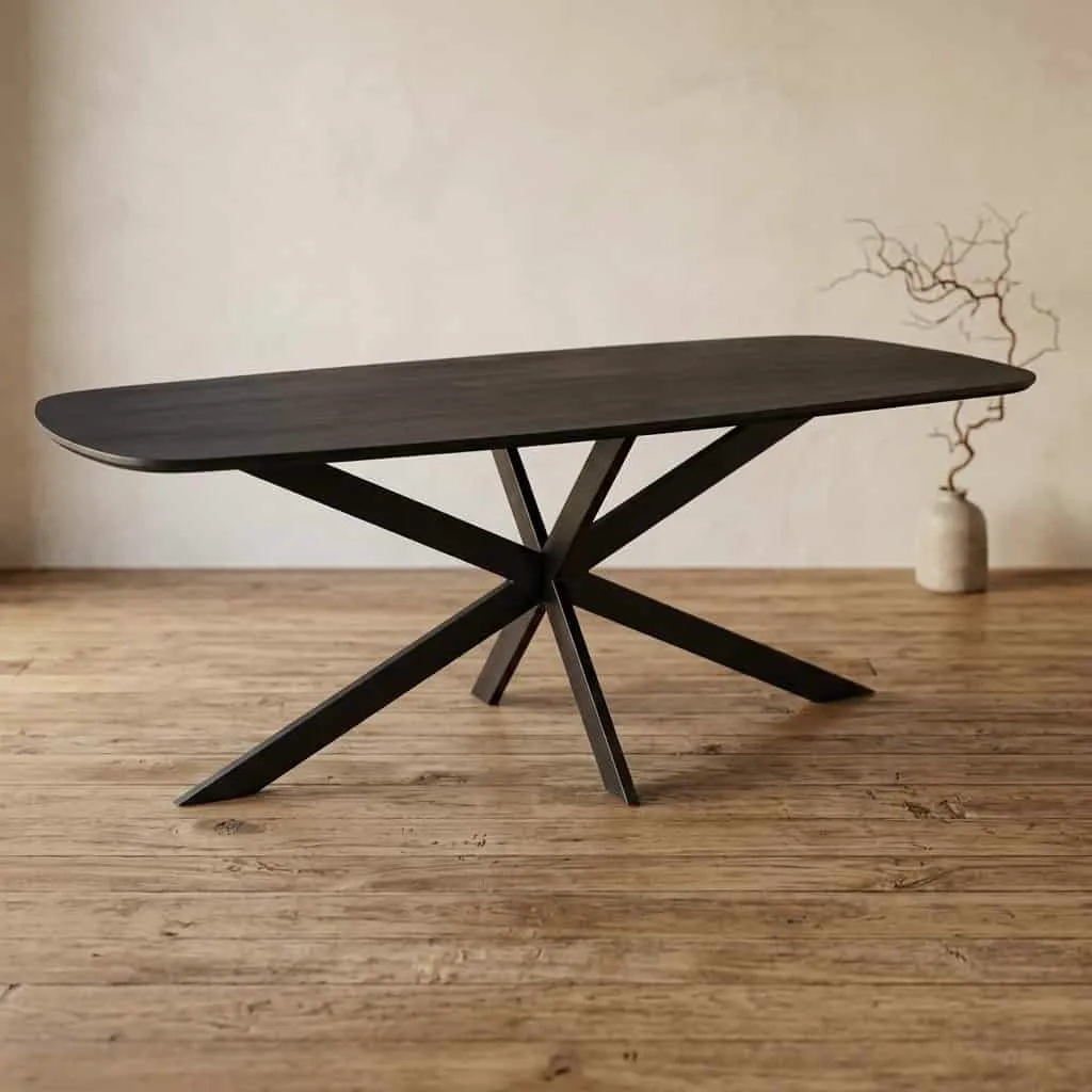Dining Table Elegance Black | 200 cm | Danish Oval - Starfurn