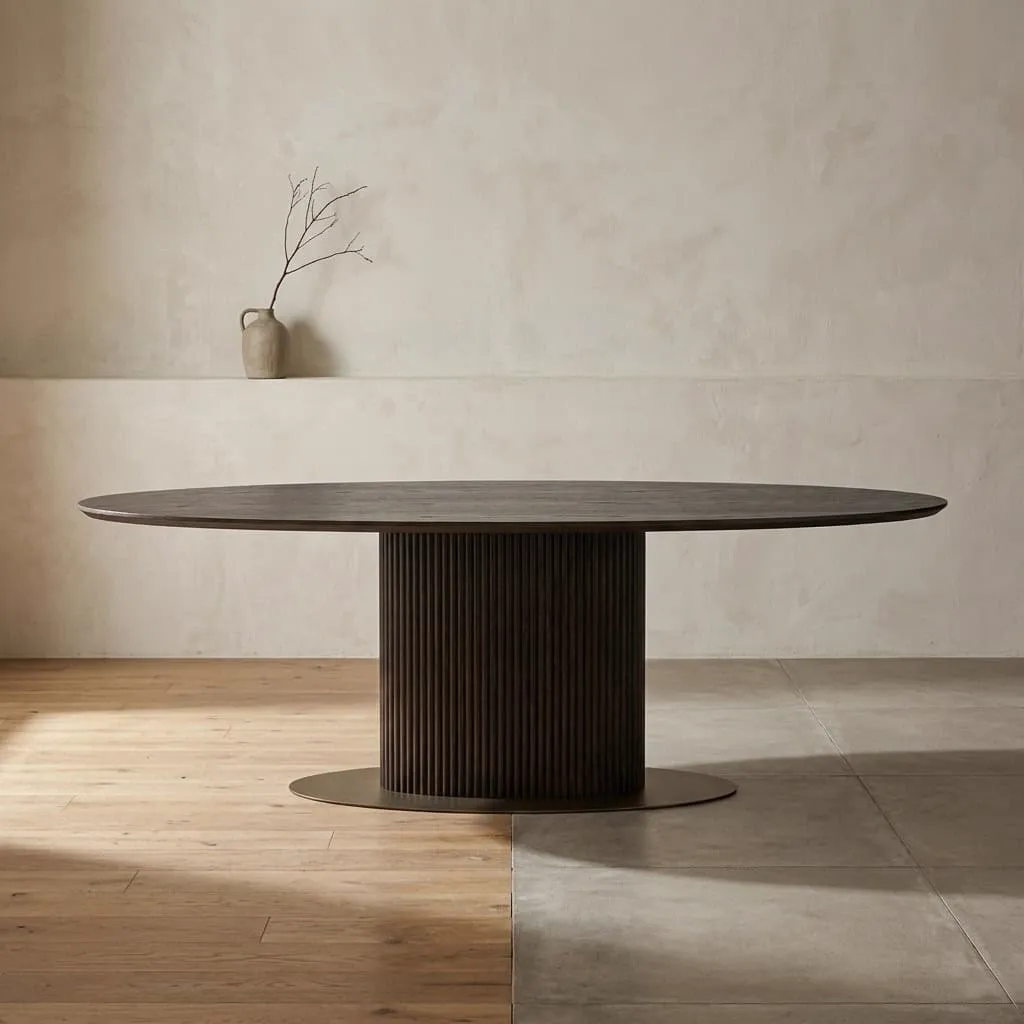 Luxor brown oval dining table 235 - Richmond Interiors