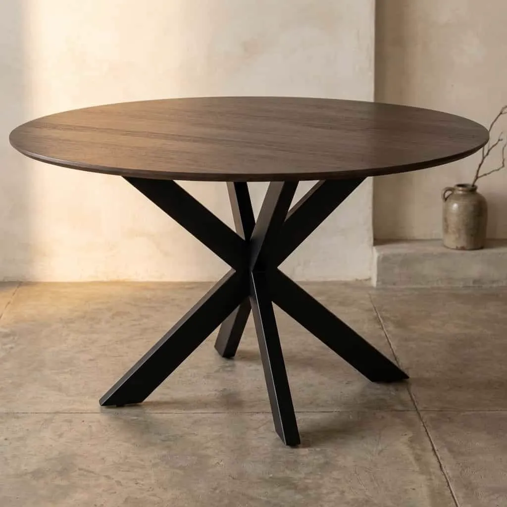 Eettafel Madison Brown | 150 cm | Poot Black