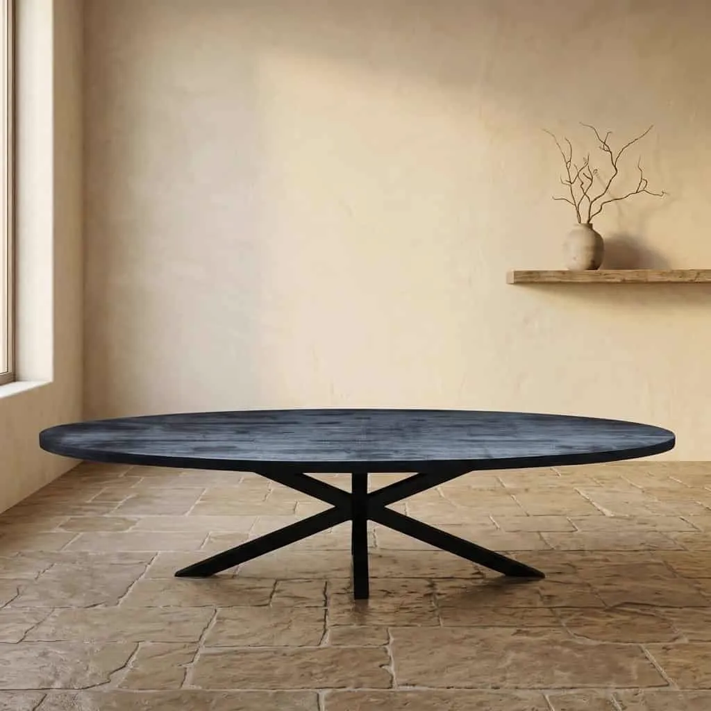 Dining table oval black (Mango wood) - Mokana Furniture - 260x120cm