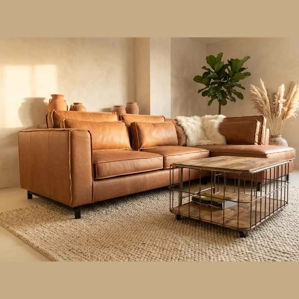 Iris corner sofa leather - Agpol