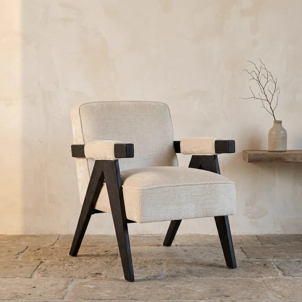Lounge stoel Cooper white chenille - Richmond Interiors