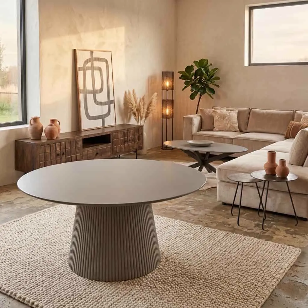 Oval Dining Table Solana Sand Mango Wood 210 cm - Starfurn