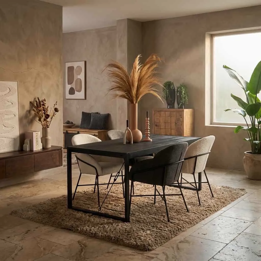 Eettafel Boaz Zwart Mangohout 160 cm - Starfurn