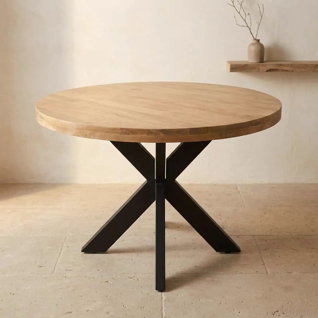 Ronde eettafel Dakota Naturel Mangohout 110 cm - Starfurn