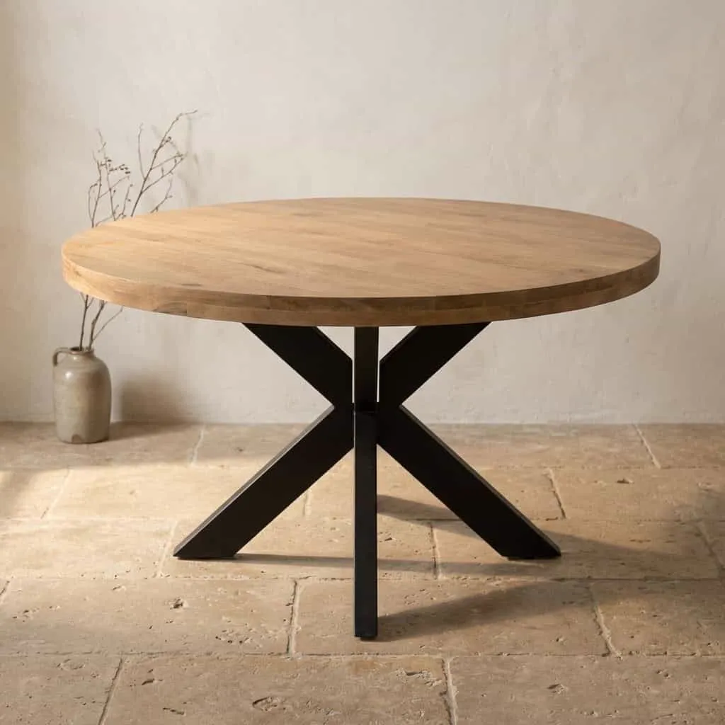 Ronde eettafel Dakota Naturel Mangohout 140 cm - Starfurn