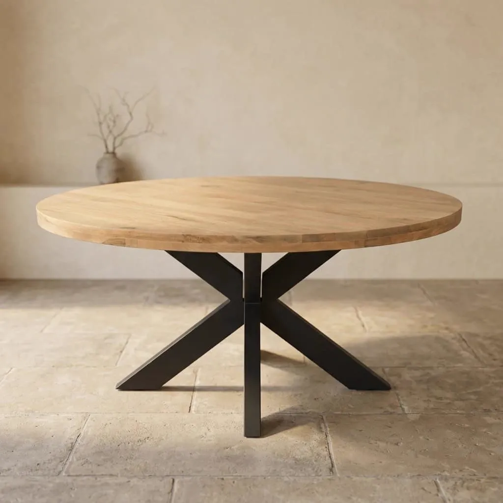 Ronde eettafel Dakota Naturel Mangohout 150 cm - Starfurn