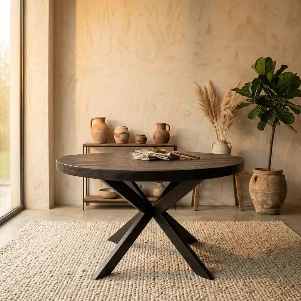 Ronde eettafel Denver Zwart Mangohout 110 cm - Starfurn