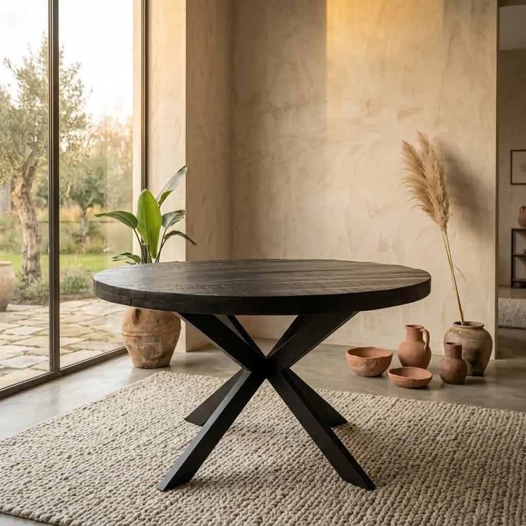 Ronde eettafel Denver Zwart Mangohout 140 cm - Starfurn