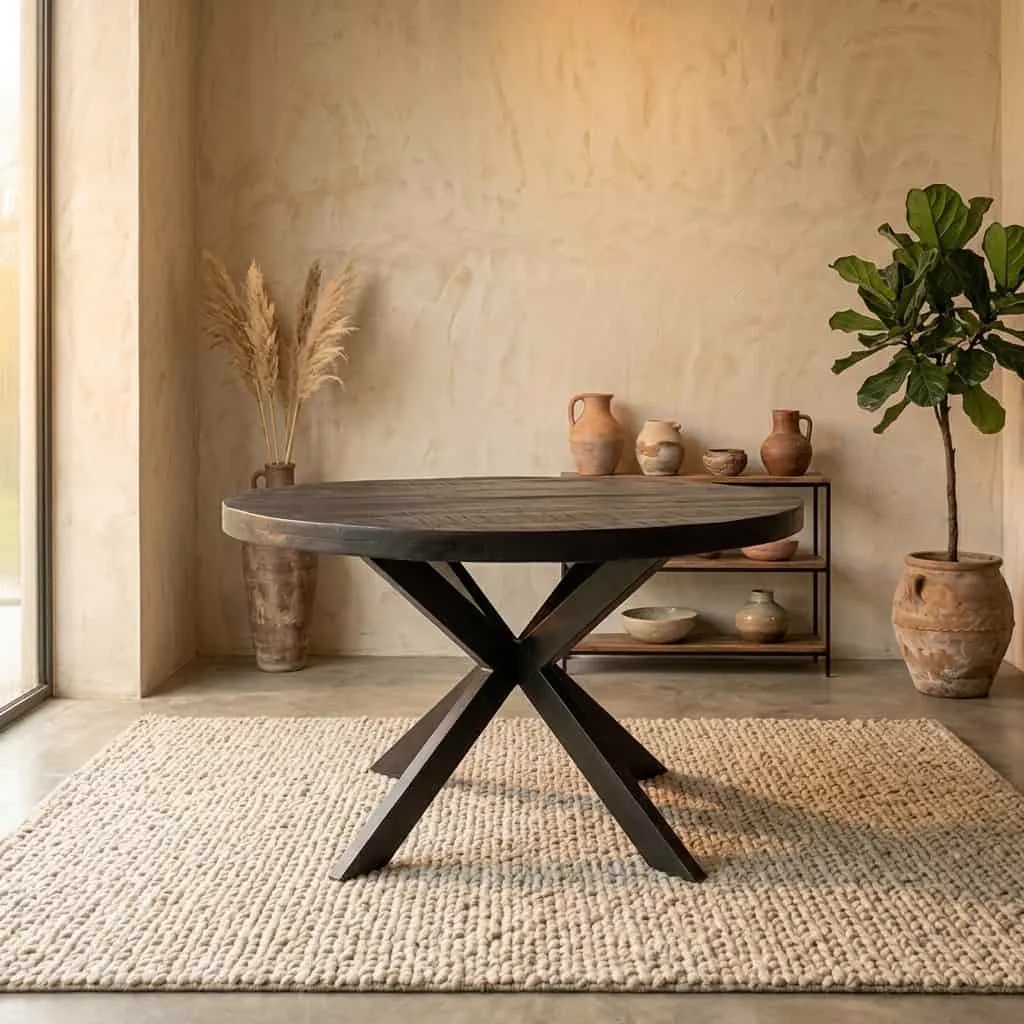 Ronde eettafel Denver Zwart Mangohout 150 cm - Starfurn