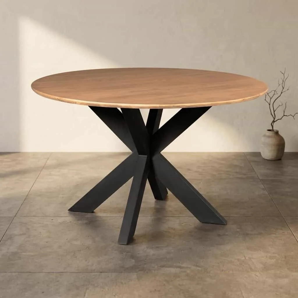 Ronde eettafel Madison Naturel Mangohout 110 cm - Starfurn