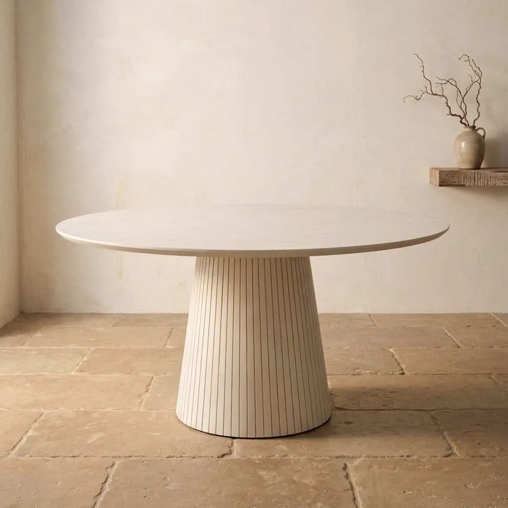 Round Dining Table Solana Sand Mango Wood 150 cm - Starfurn