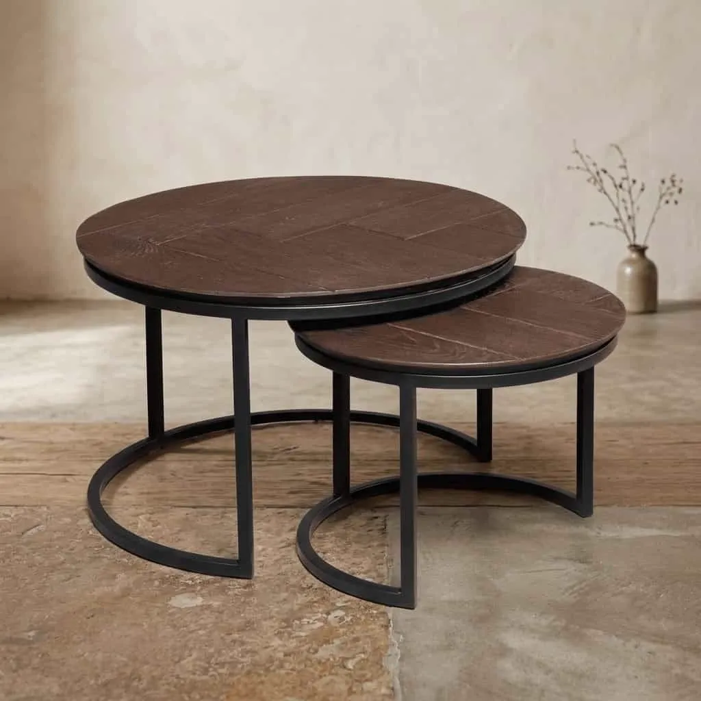 Couchtisch Otik Brown Oak | 70 cm | Set von 2