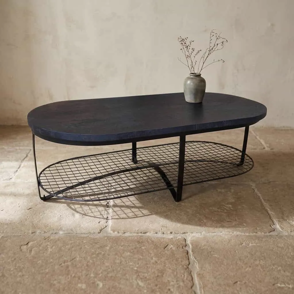 Rio Coffee Table Oval Black - Mokana Furniture