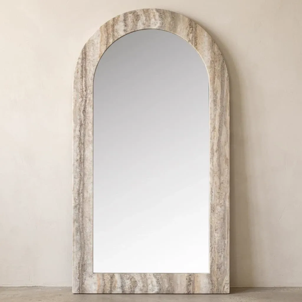 Calvo Mirror in Grey Faux Travertine - Richmond Interiors