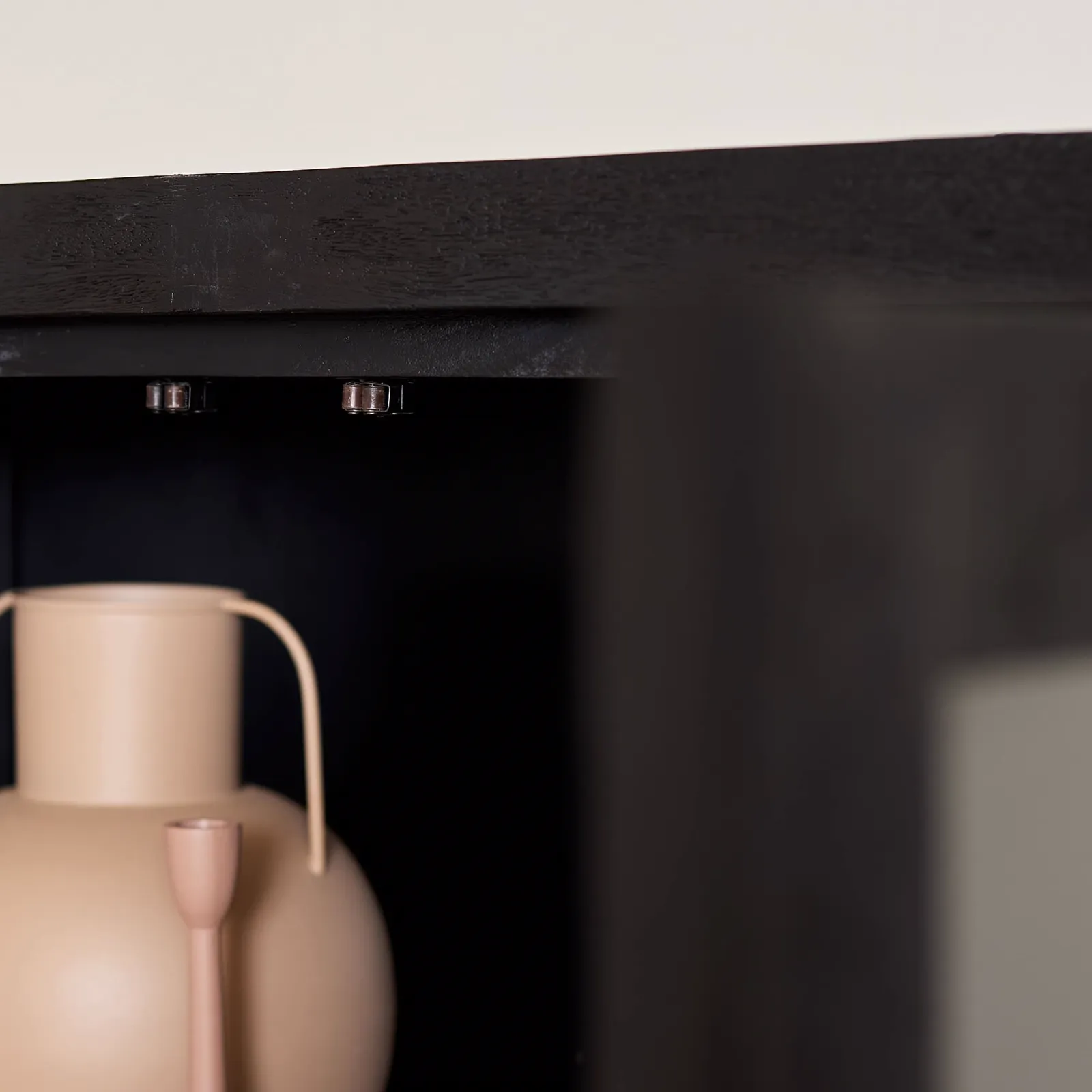 Display cabinet Boaz Black Mango Wood 115 cm - Starfurn