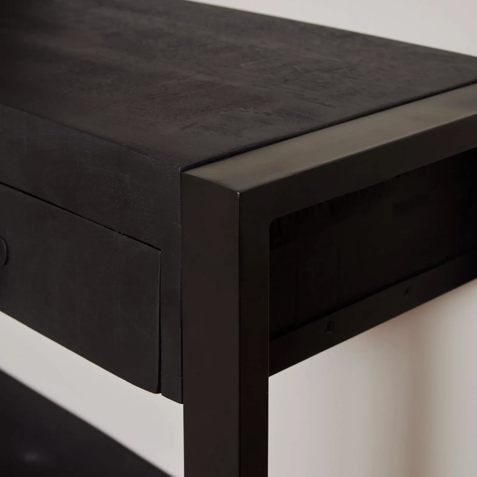 Side table Boaz Black Mango Wood 150 cm - Starfurn
