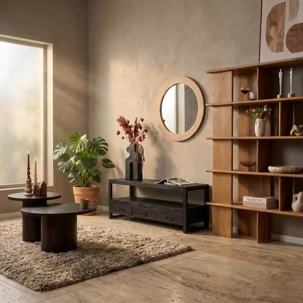 TV Unit Boaz Black Mango Wood 150 cm - Starfurn