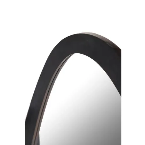Organischer Wandspiegel Lou, Mangoholz schwarz 70 cm (Glas) - Starfurn