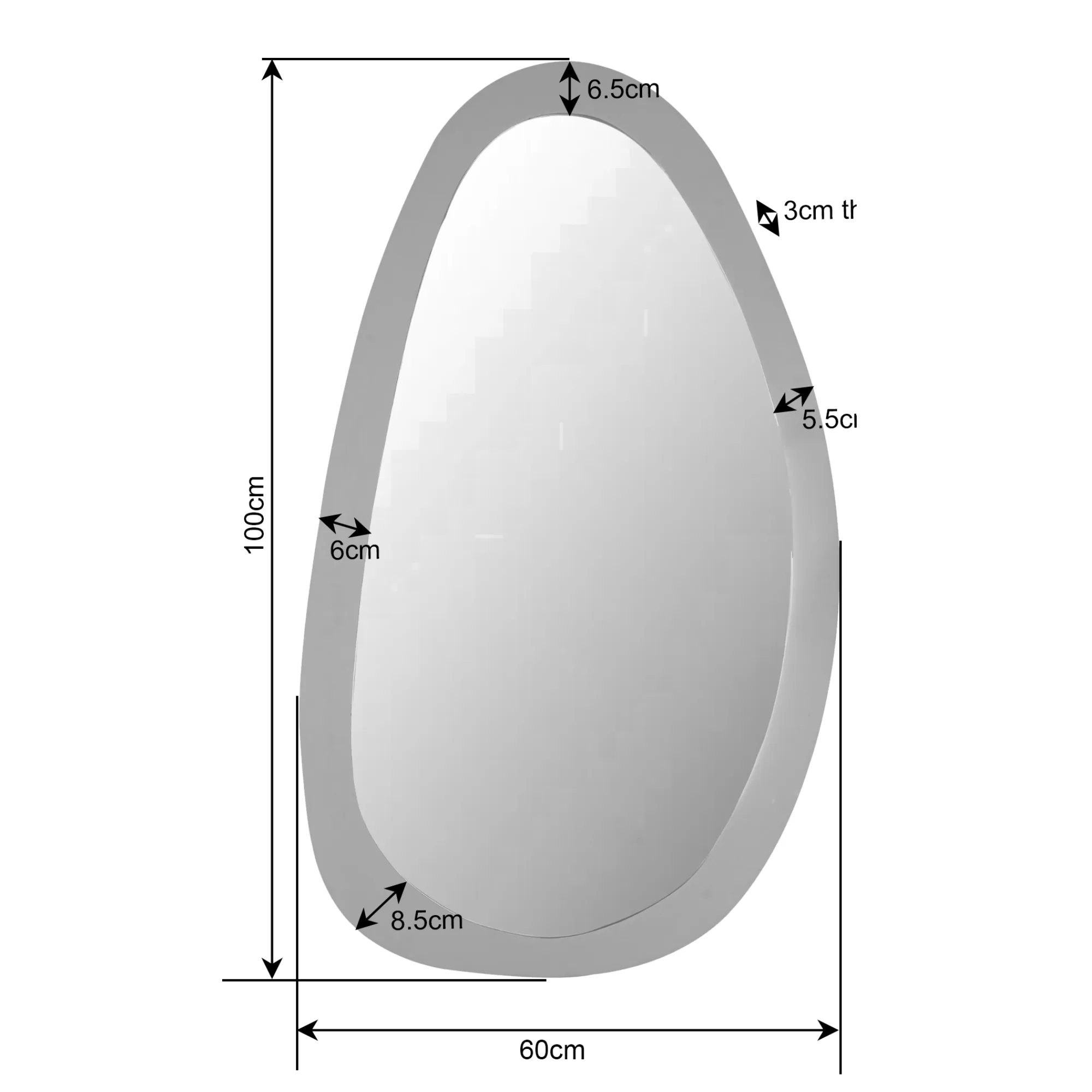 Organischer Wandspiegel Lou, Mangoholz braun 60 cm (Glas) - Starfurn