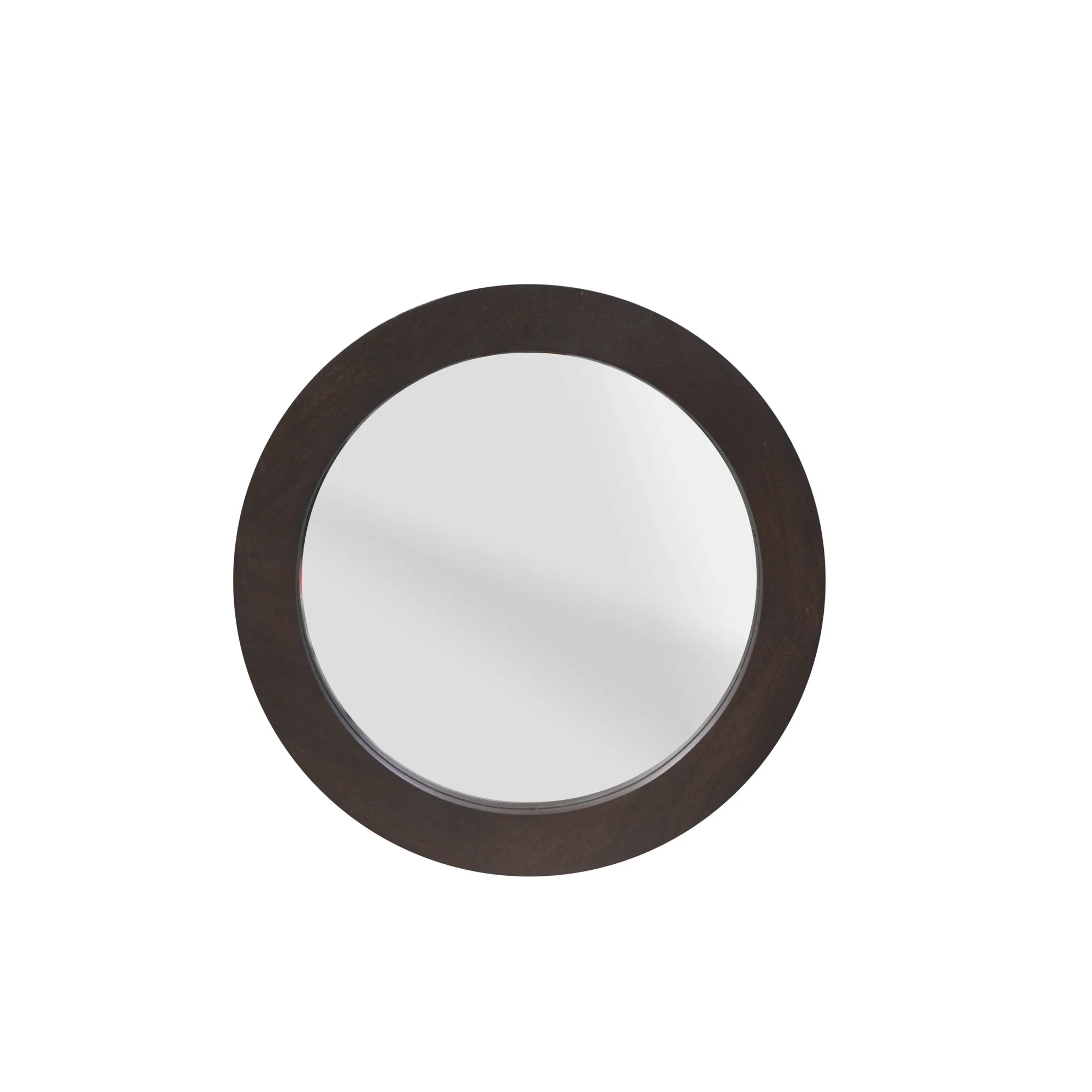 Runder Wandspiegel aus Mangoholz, 40 cm (Glas, Braun) - Starfurn