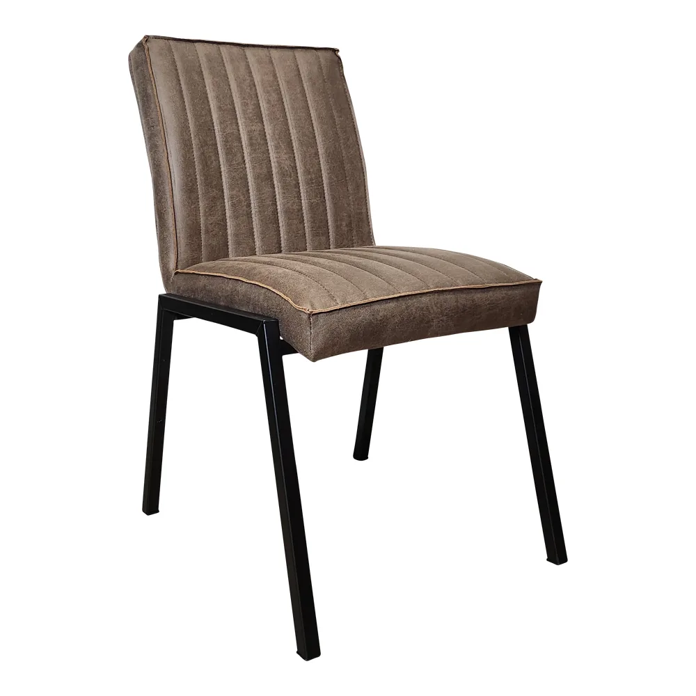 Eetkamerstoel Tivoli, Industrieel Bruin Eco Leer (set van 2) - Starfurn