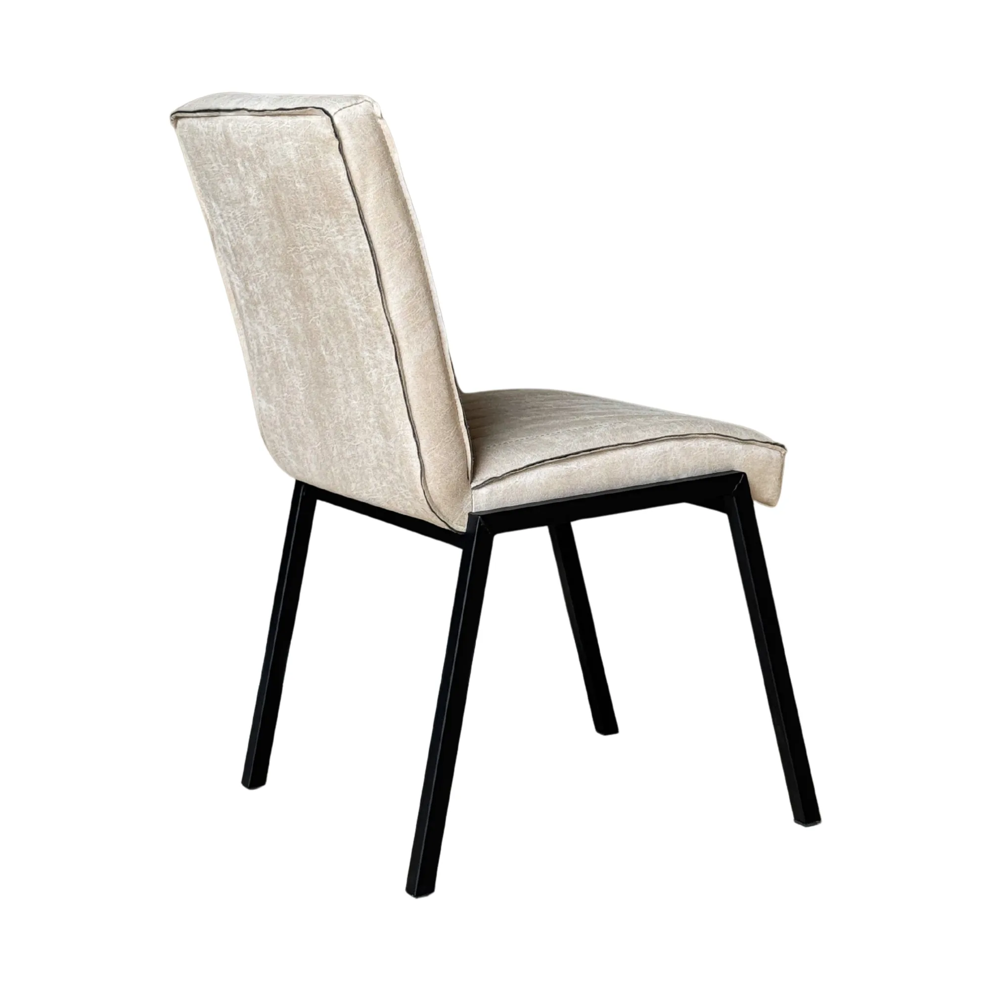 Industriële eetkamerstoel Tivoli, beige eco-leer (set van 2) - Starfurn