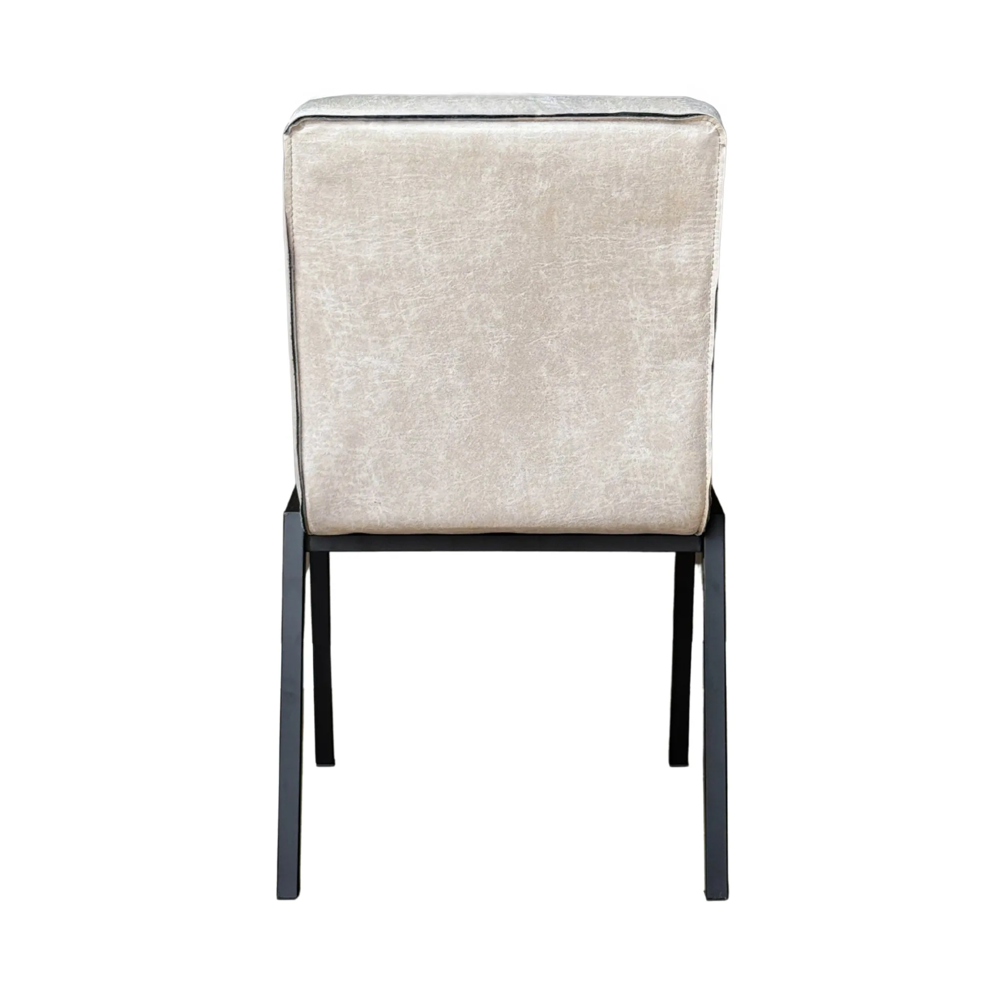 Industriële eetkamerstoel Tivoli, beige eco-leer (set van 2) - Starfurn
