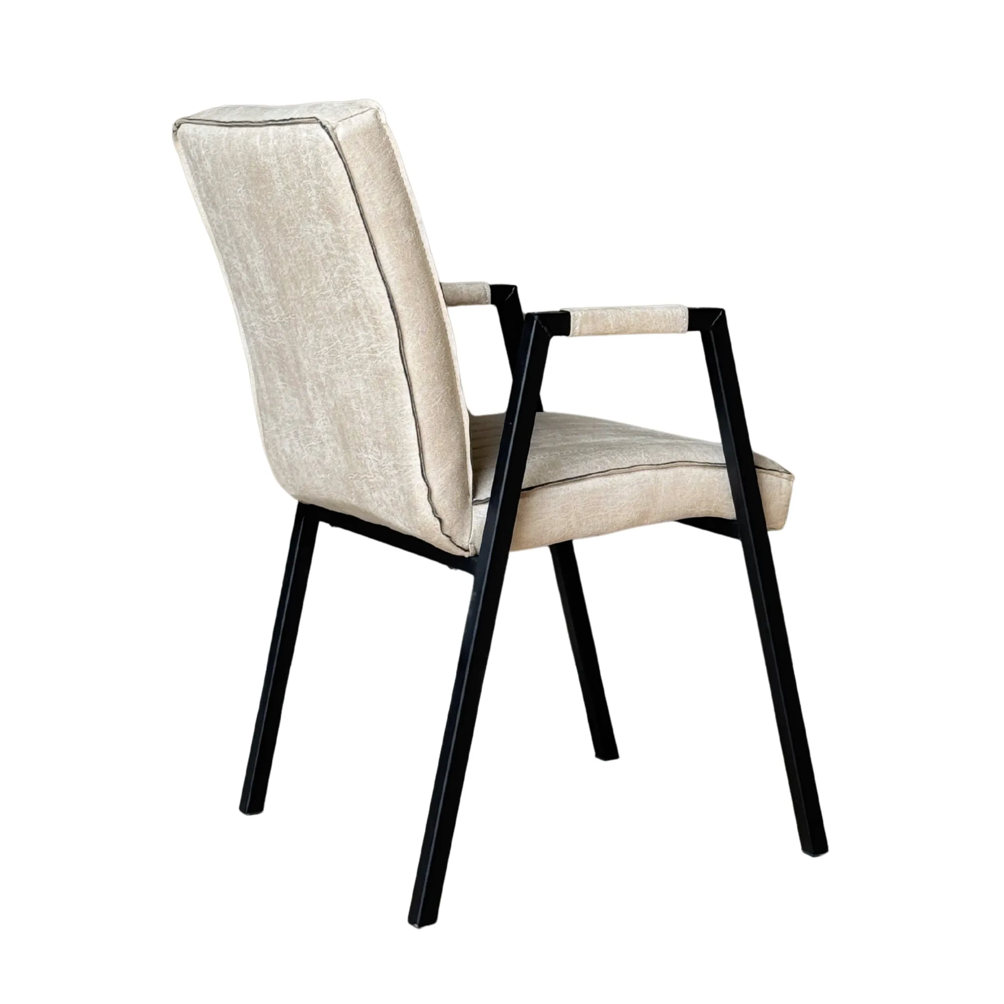 Eetkamerstoel Tivoli met armleuning, beige eco-leer - Starfurn
