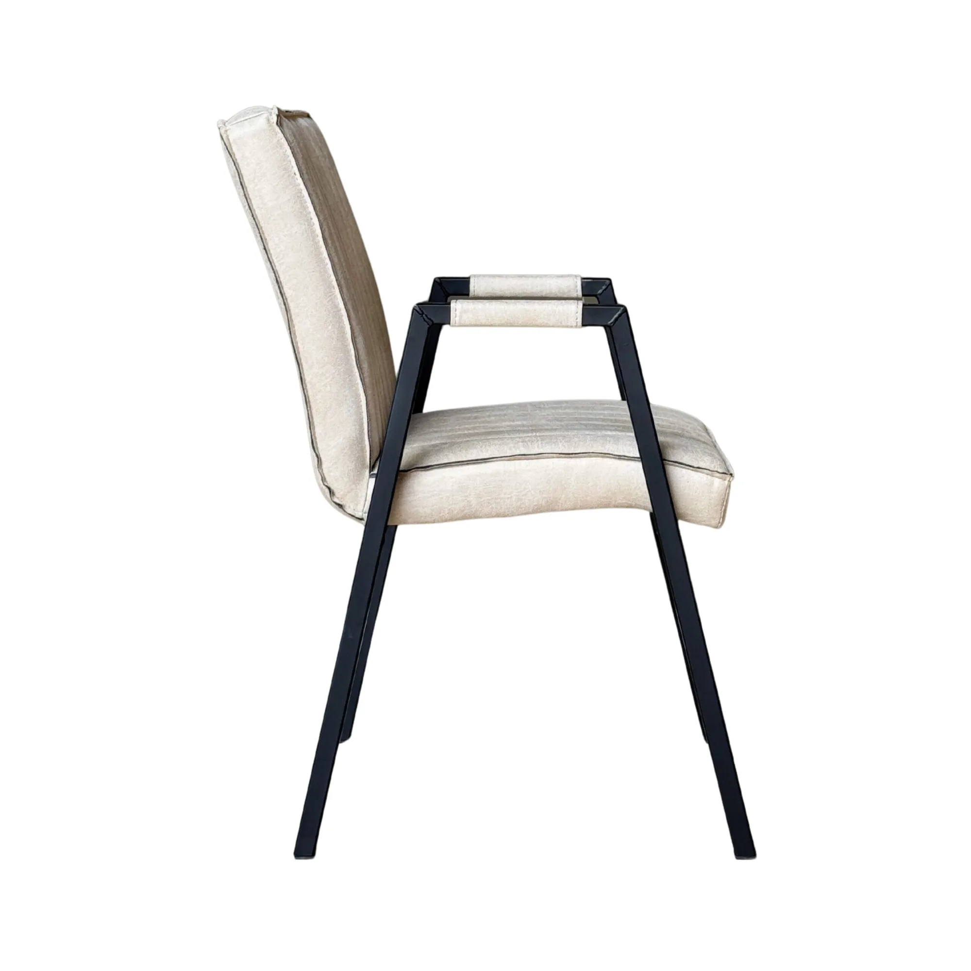 Eetkamerstoel Tivoli met armleuning, beige eco-leer - Starfurn