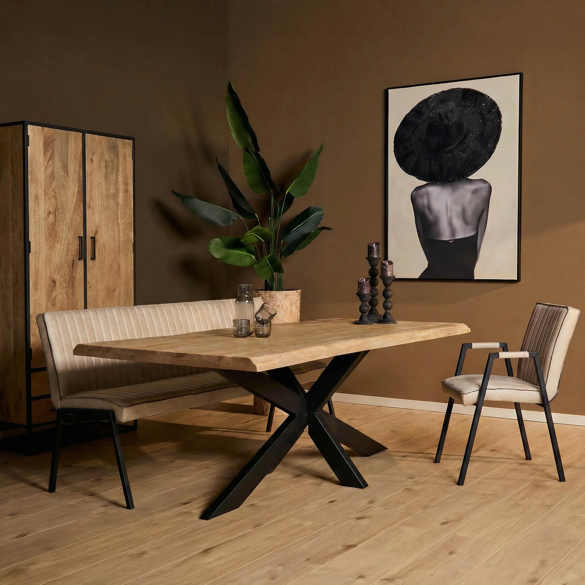 Boomstamtafel Dakota Mangohout Naturel 140 cm - Starfurn