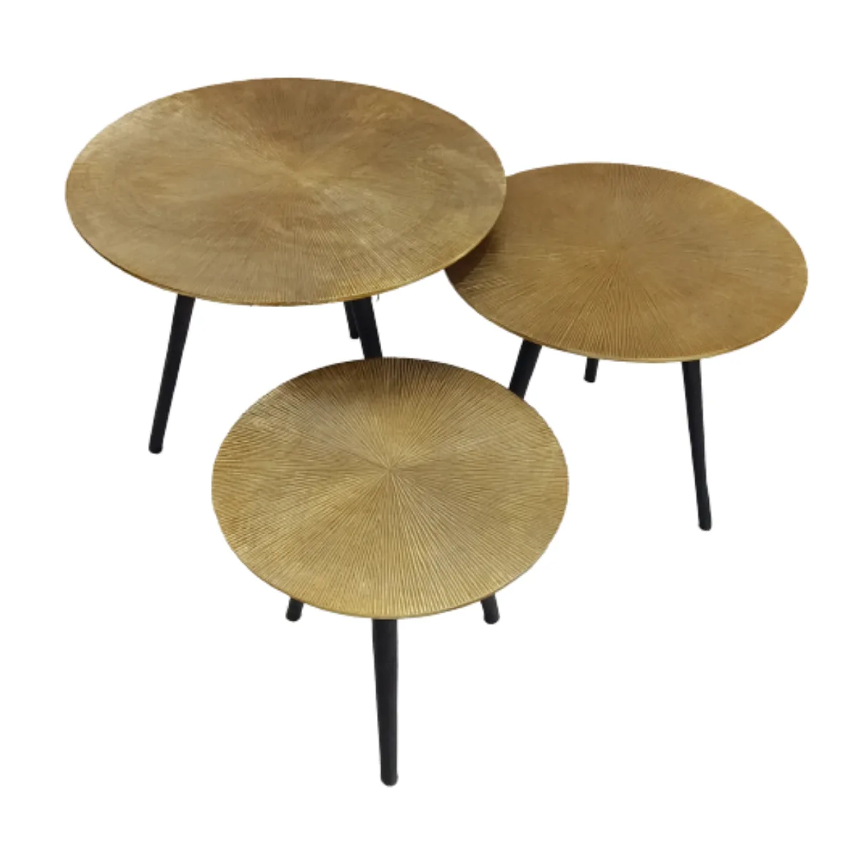 Bijzettafel set Ryas, Goud Aluminium (set van 3) - Starfurn