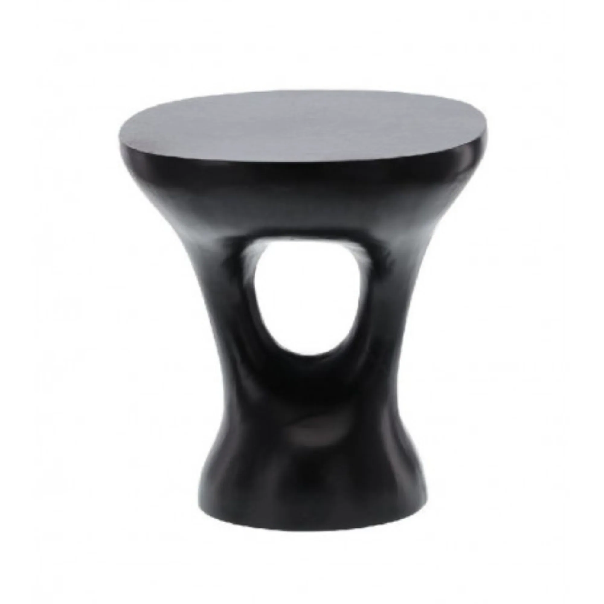 Ronde salontafel Amelie, zwart aluminium - Starfurn