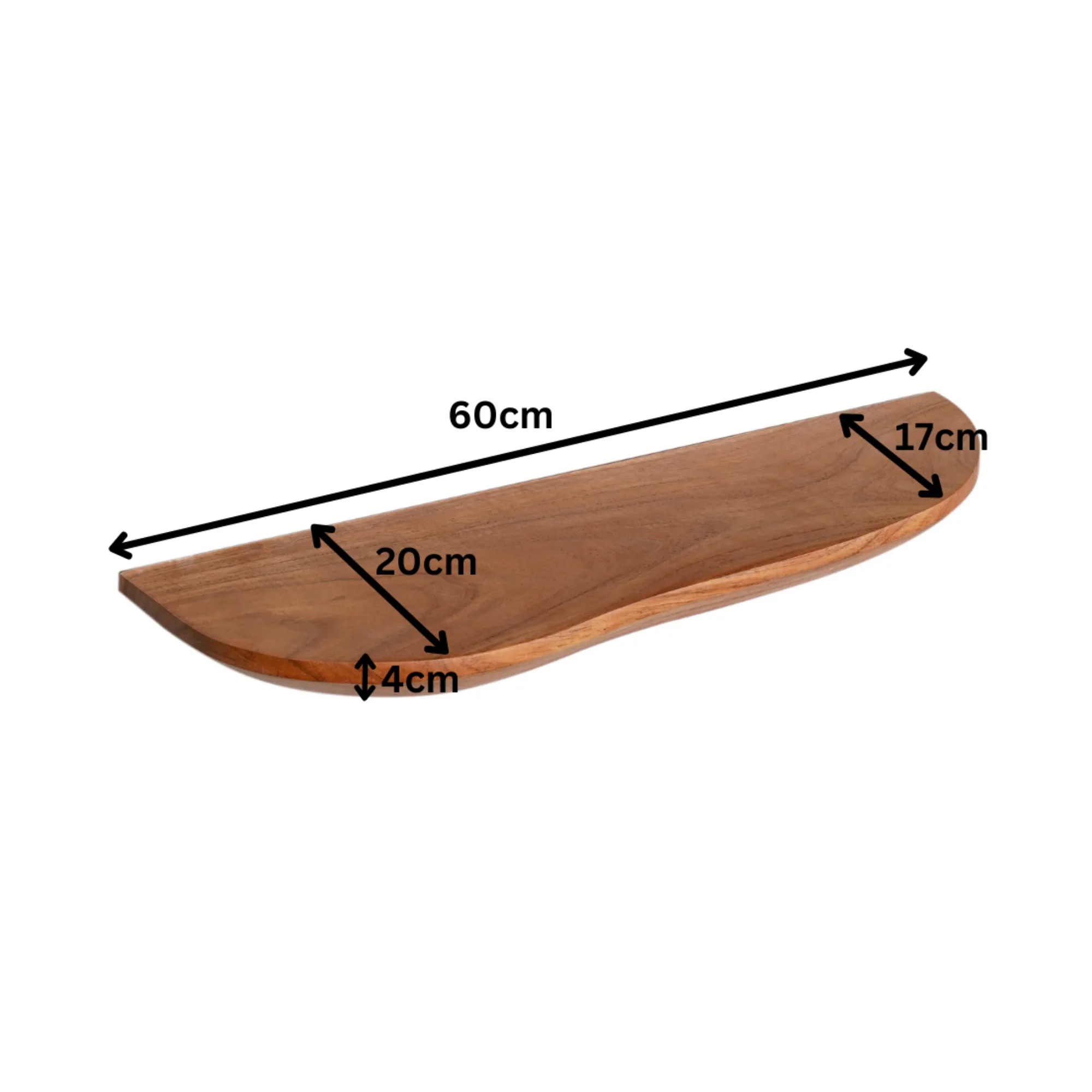 Wandplank set Live Edge Naturel Mangohout 60 cm - Starfurn