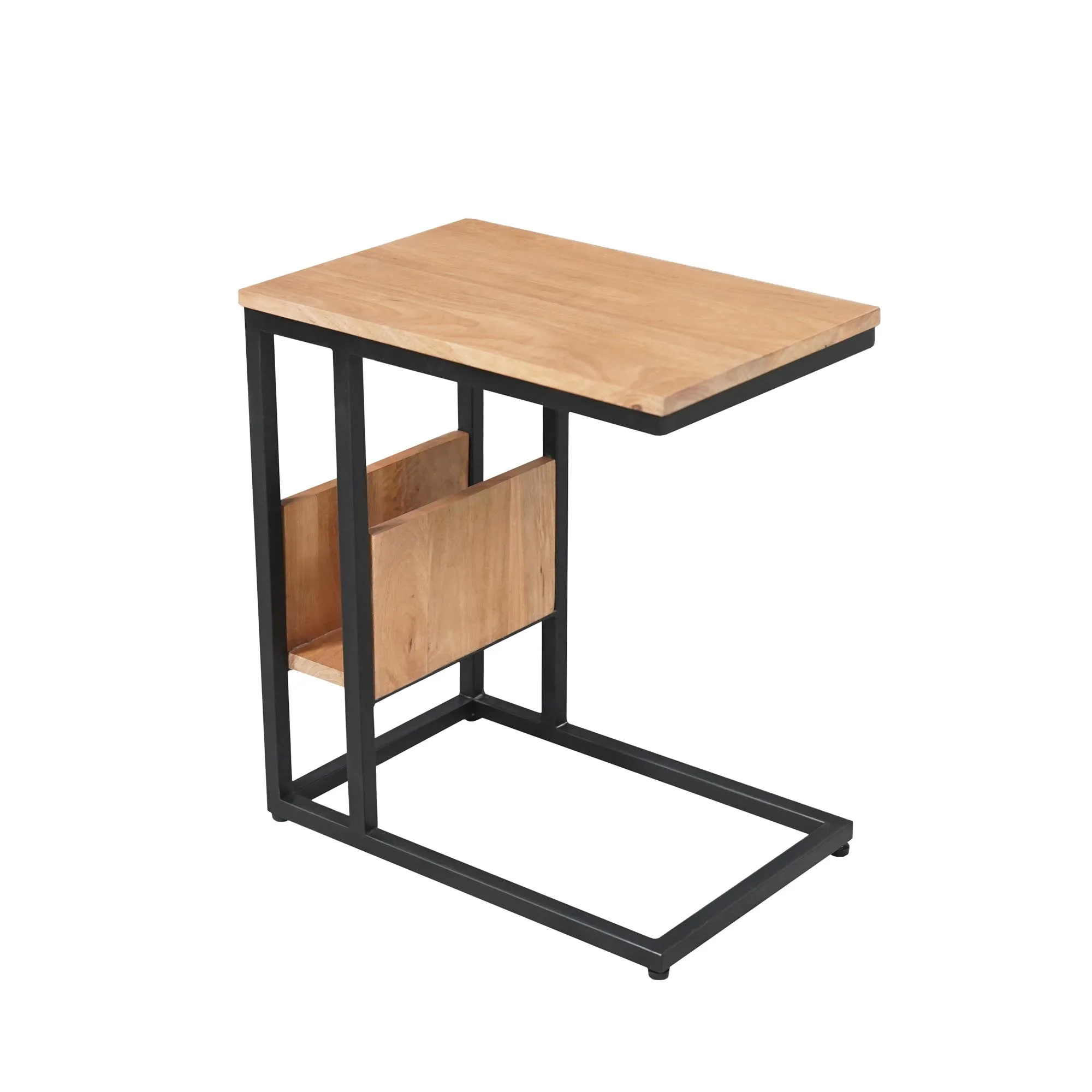 Slider Natur Mangoholz mit schwarzem Metallrahmen - Starfurn